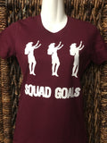 CLEARANCE Ladies Fitted Tee - "Squad Goals"- Maroon