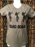 Ladies Fitted Tee- "Squad Goals"- Khaki