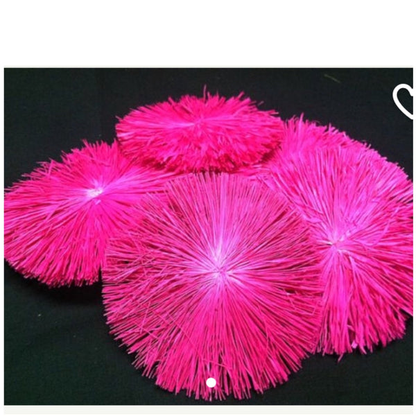 Raffia Circles- Fuschia