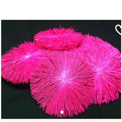 Raffia Circles- Fuschia