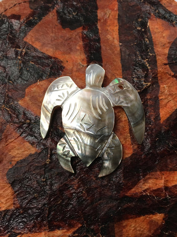 Mother of Pearl Blacklip Tribal Turtle shell