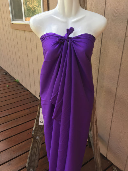 Pareu- No Fringe Rayon - Royal Purple