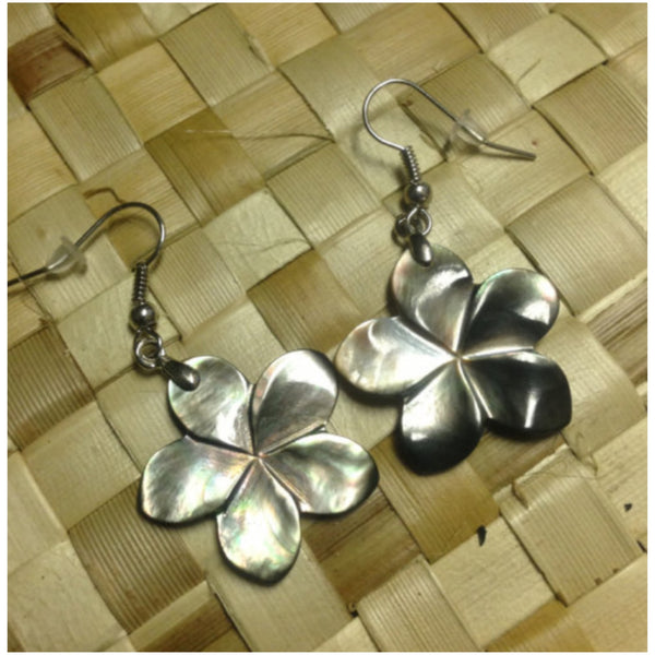 Mother of Pearl Plumeria Earrings