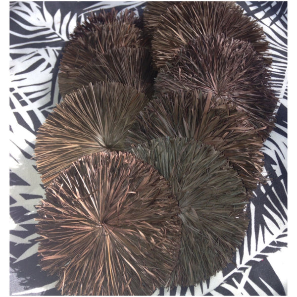 Raffia Circles- Dark Brown