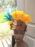 Feather and Coconut Fiber Headpiece