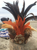 Coconut Fiber and Feather Headpiece