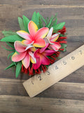 Four Plumeria Giant Hair Clip- Fuschia/Pink