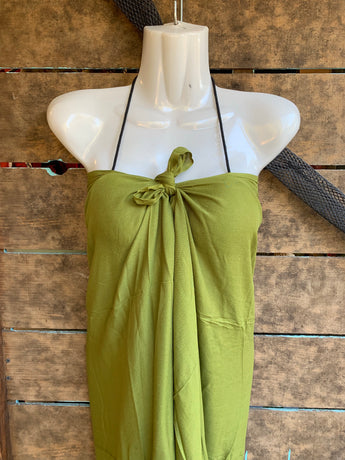 Pareu- No Fringe Rayon - Olive Green