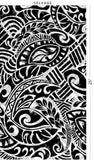 Black Gray White Tribal Tattoo Poly Cotton Fabric