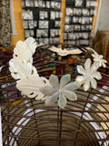 White Mother Of Pearl Leaves and Tiares Necklace