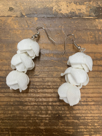 Triple Pikake Dangly Earrings