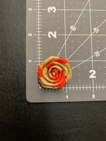 CLEARANCE Orange/Tan 2-Toned Lauhala Roses 1" wide