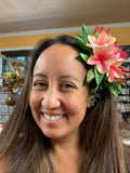 Four Plumeria Giant Hair Clip- Fuschia/Pink