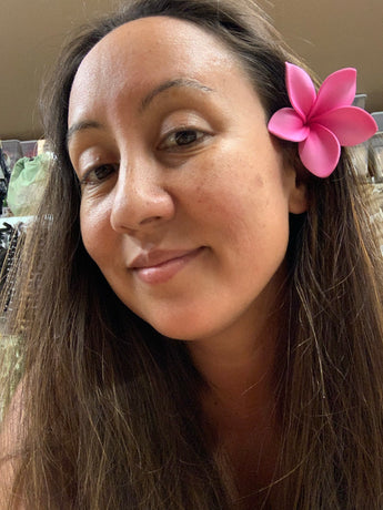 Foam Plumeria Hair Pick- Pink