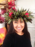 Ti Leaf Lei Upo'o Full Head Crown Style