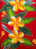 Hand Painted 3 Orange Plumeria Premium Rayon Pareu