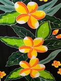 Hand Painted 3 Orange Plumeria Premium Rayon Pareu