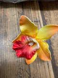 Orchid Hair Flower Pick- Yellow