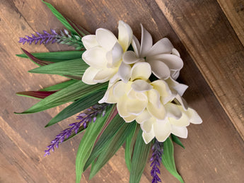 Tuberose Tiare and Lavender Big Hair Clip
