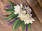 Tuberose Tiare and Lavender Big Hair Clip