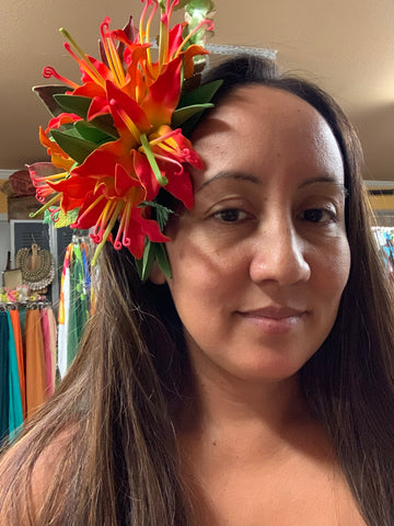 orange tiger lily hair clip Calla Lily Giant Hair Clip- Orange/Yellow – California Hula Center
