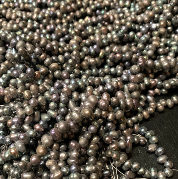 Extra Small Fresh Water Black Pearl Strand