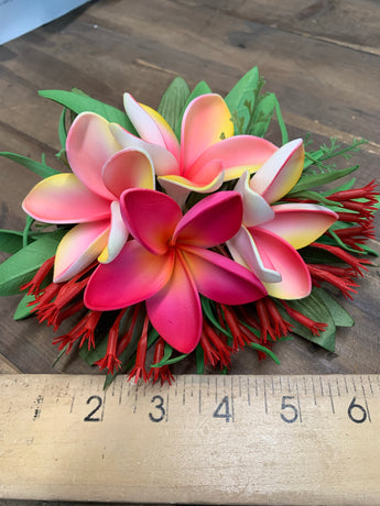 Four Plumeria Giant Hair Clip- Fuschia/Pink