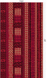 Red Tan Black Tribal Lines Poly Cotton Fabric