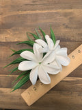 Twin Tiare Giant Hair Clip- Green leaves