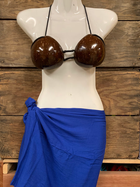 Pareu- No Fringe Rayon - Royal Blue
