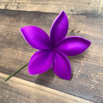 Foam Plumeria Hair Pick- Purple