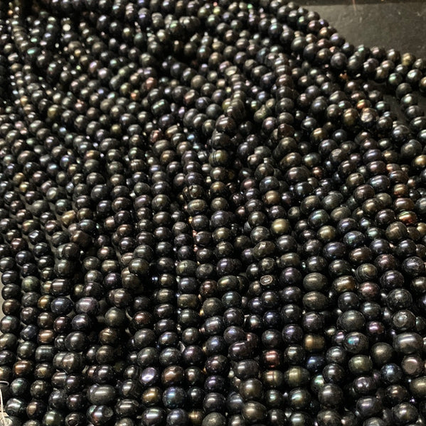 Small Fresh Water Black Pearl Strand