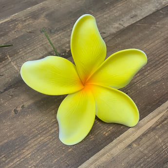 Big Foam Plumeria Hair Pick- Yellow