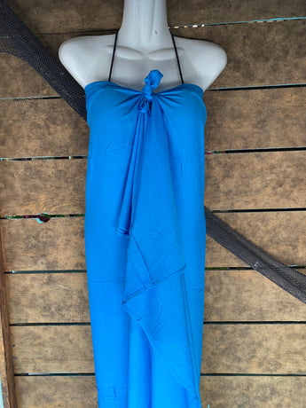 Pareu- No Fringe Rayon - True Blue