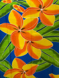 Hand Painted Orange/Yellow Plumeria Premium Rayon Pareu
