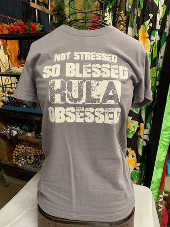 Ladies Fitted Tee - "Hula Obsessed"- Gray