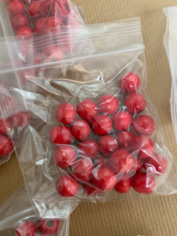 Red Wood Beads- 25 pack